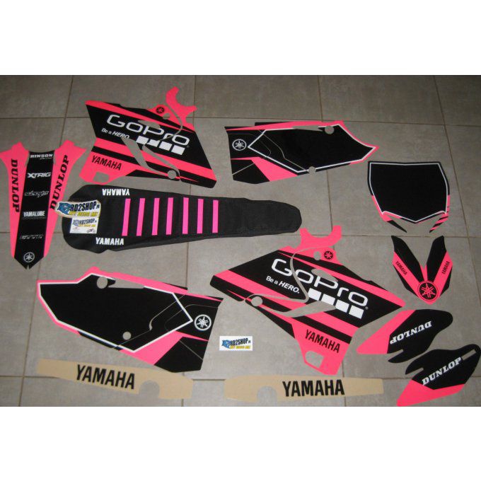 Kit Déco + Housse Yamaha YZ 125 / 250 rose fluo