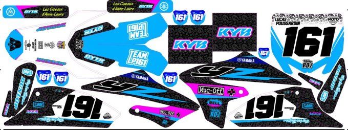 YZ65 KIT DECO PERSO 2021 - kit deco blanc yz 65 2022 - stickers yz 65 2024 - kit deco yz 65 2024 -