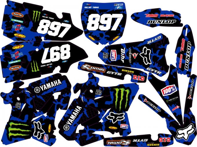 Kit déco Semi-perso YAMAHA YZ 125 / 250 ( 2002 à 2021 ) 