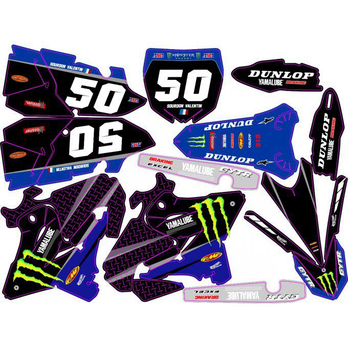 Kit déco Semi-perso YZ 125 / 250 ( 2002 à 2019 ) monster