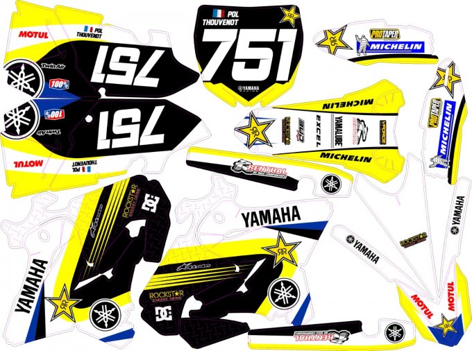 Kit déco Semi-perso YZ 125 / 250 ( 2002 à 2021) - FLUO