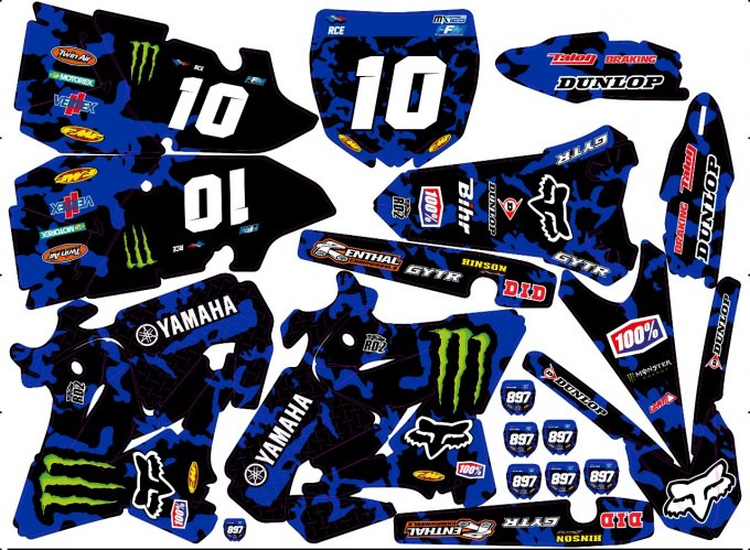 Kit déco Semi-perso YAMAHA YZ 125 / 250 ( 2002 à 2022 ) 