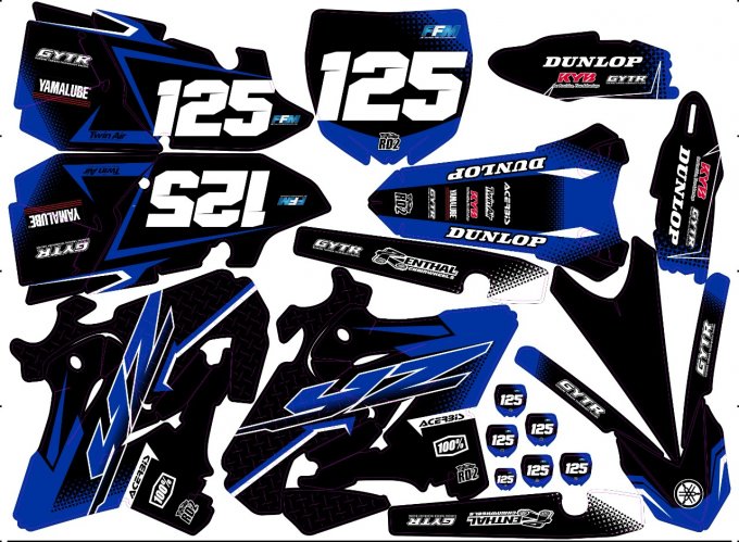 Kit déco Semi-perso YAMAHA YZ 125 / 250 ( 2002 à 2021) 