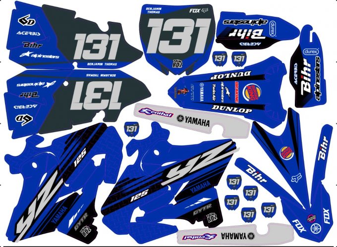 Kit déco Semi-perso yamaha YZ 125 / 250 ( 2019 - 2020 - 2021 )  - rd2shop