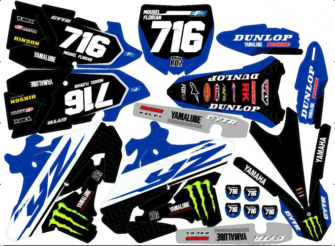 Kit déco Semi-perso YZ 125 / 250 ( 2002 à 2021 ) rd2shop