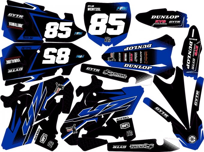 Kit déco Semi-perso YAMAHA YZ 125 / 250 ( 2002 à 2021) 