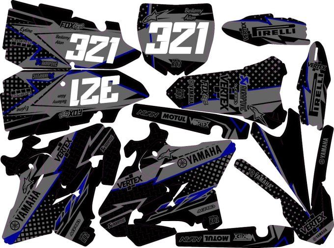 yz 250 kit deco noir  -kit deco yz 250- kit deco black yamaha yz - kit deco perso yz 125 2022 -