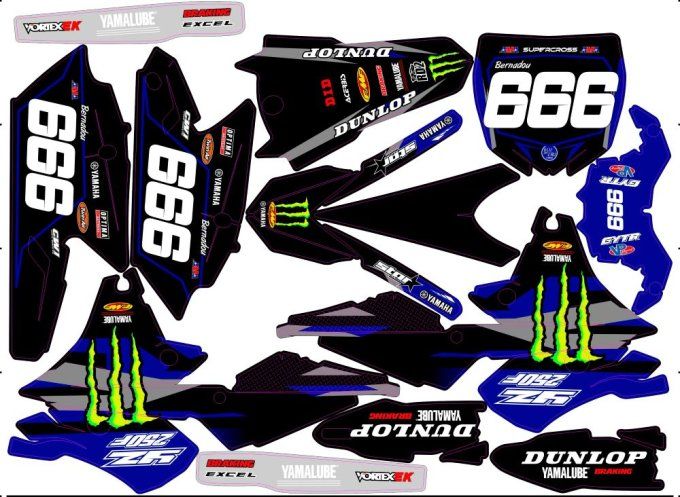 YZF -  250 2014-2018 - 450 - 2014-2017 - kit deco - monster -