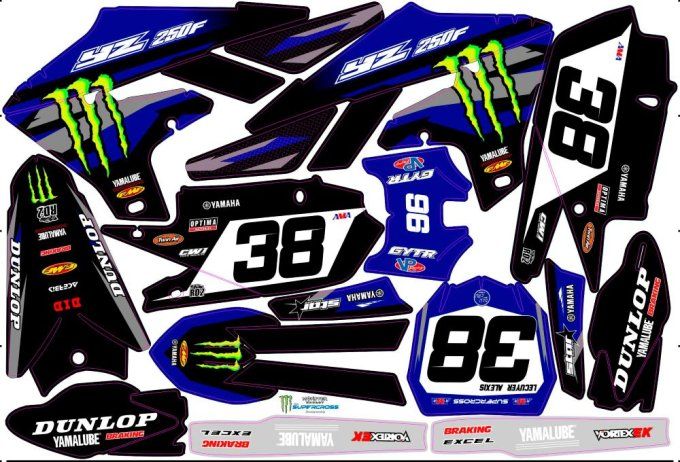 YZF 450 2018-2022  YZF 250 2019-2023 - kit deco - graphics - monster - energy -