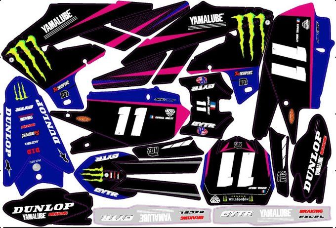 YZF 450 -2018-2022 - YZF 250 -2019-2023 -kit deco - graphics - rose