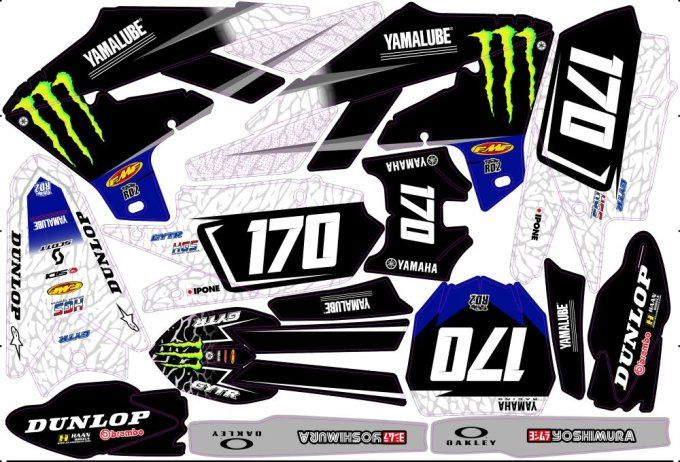 YZF 450 2023 graphics monster - kit deco monster 2023 yzf 250  - kit deco blanc yzf 250 -