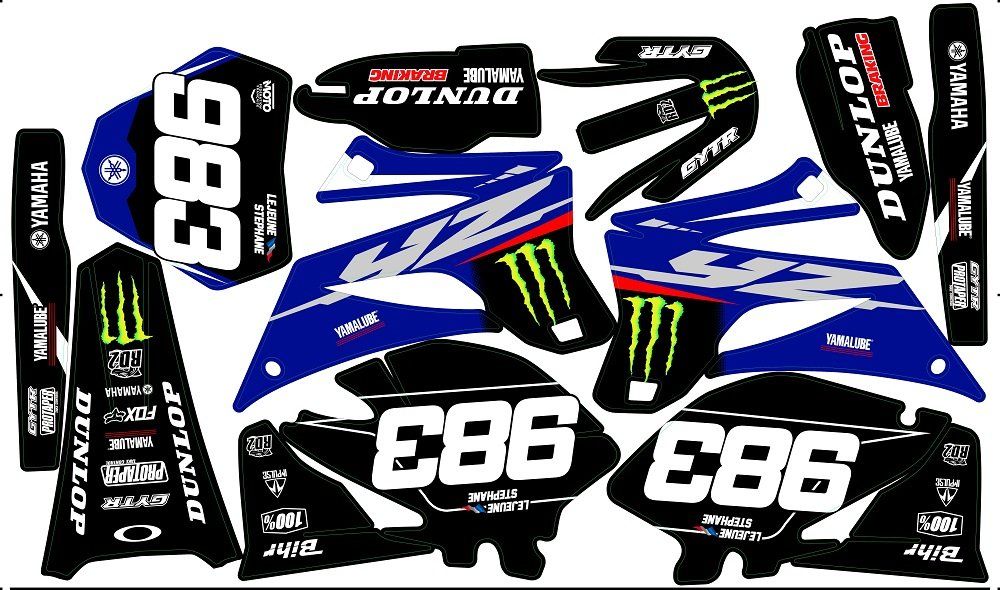 Kit déco Semi-perso YZF 250 / 450 ( 2006 à 2009 ) - 