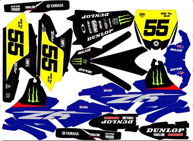 YZF 250 - yzf 450 - yamaha - kit deco - graphics - decals - 2014- 2015 - 2016 - 2017- 2018 - monster