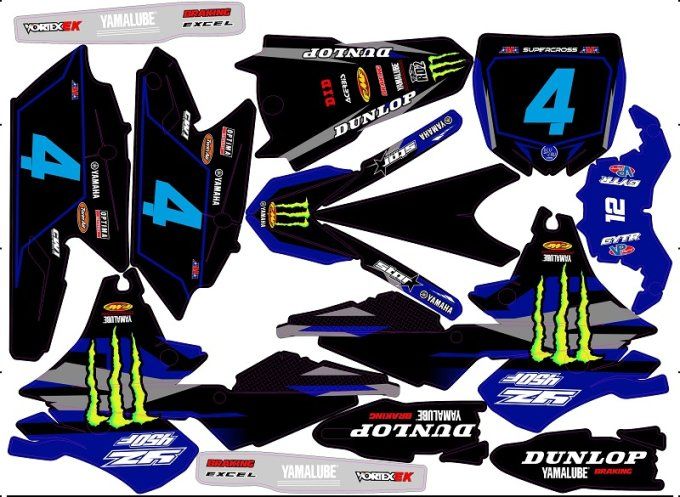 YZF 250 2014-2018 - 450 -2015-2016-2017 - kit deco - star