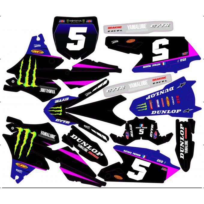 Kit déco Semi-perso YZF 250 / 450 rose 2019 / 2020 