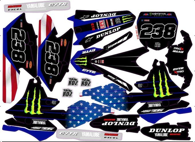 YZF 250 2014-2018 - 450 2014-2017 - kit deco - graphics -