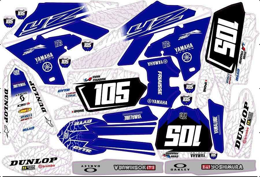 Kit déco Semi-perso YZF 250 / 450 ( 2010 à 2025 ) 