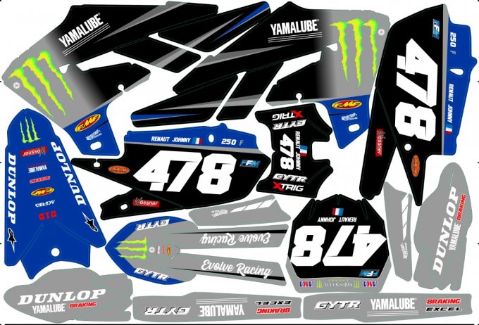 Kit déco Semi-perso YZF 250 / 450 - 2019 - 2020 - 2021 - 2022 - rd2shop