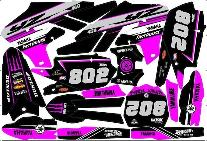 YZF 450 2018-2022  YZF 250 2019-2023 - KIT DECO - GRAPHICS - fluo - holographique