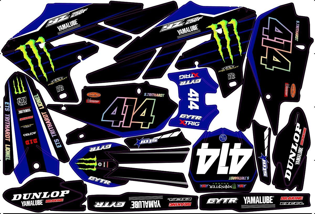 Kit déco Semi-perso YZF 250 / 450 ( 2010 à 2024 ) -  