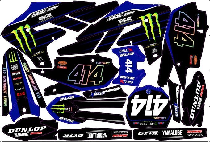 YZF 450 2018-2022  YZF 250 2019-2023 - kit deco - graphics - rd2 - monster