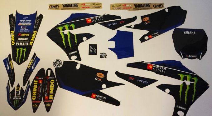 Kit Déco hutten metaal Yamaha YZF 250  ( 2019 à 2022 ) / 450 ( 2018 à 2022 )  monster