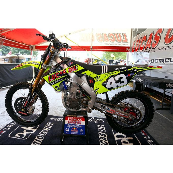 Kit Déco Complet Team TLD LIMITED Lucas Oil Neon Jaune Fluo CRF 250 / 450 honda ( 2011 / 2012 / 2013