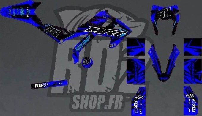 kit deco - perso - bleu - rieju - mrt - pro - krm - fast - top - bidalot - stickers - autocollants -